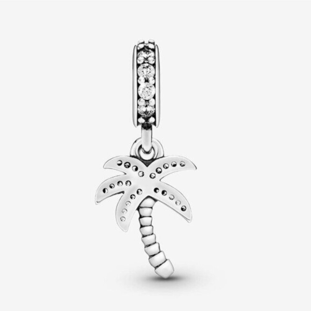 Pandora Sparkling Palm Tree Dangle Charm Sterling Silver